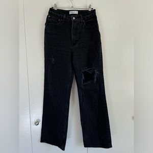 Abercrombie & Fitch The 90s Relaxed Jean High Rise curve love jeans with rips